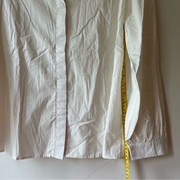 SHEIN Women’s White Long Sleeve Collared Button Down Shirt Small 100% Cotton - Picture 9 of 11